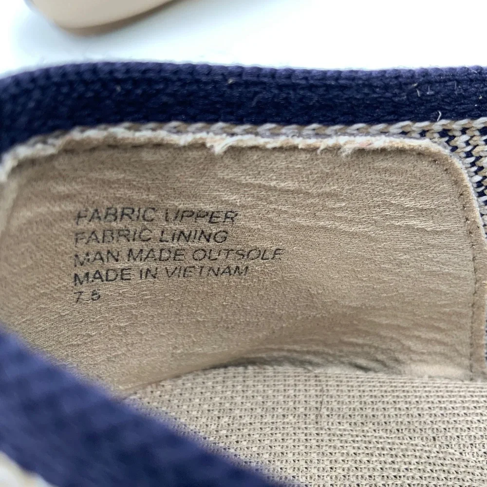 Birdies Blackbird Tan Navy Blue Knit Pointed Toe‎ Flat Loafers Womens 7.5